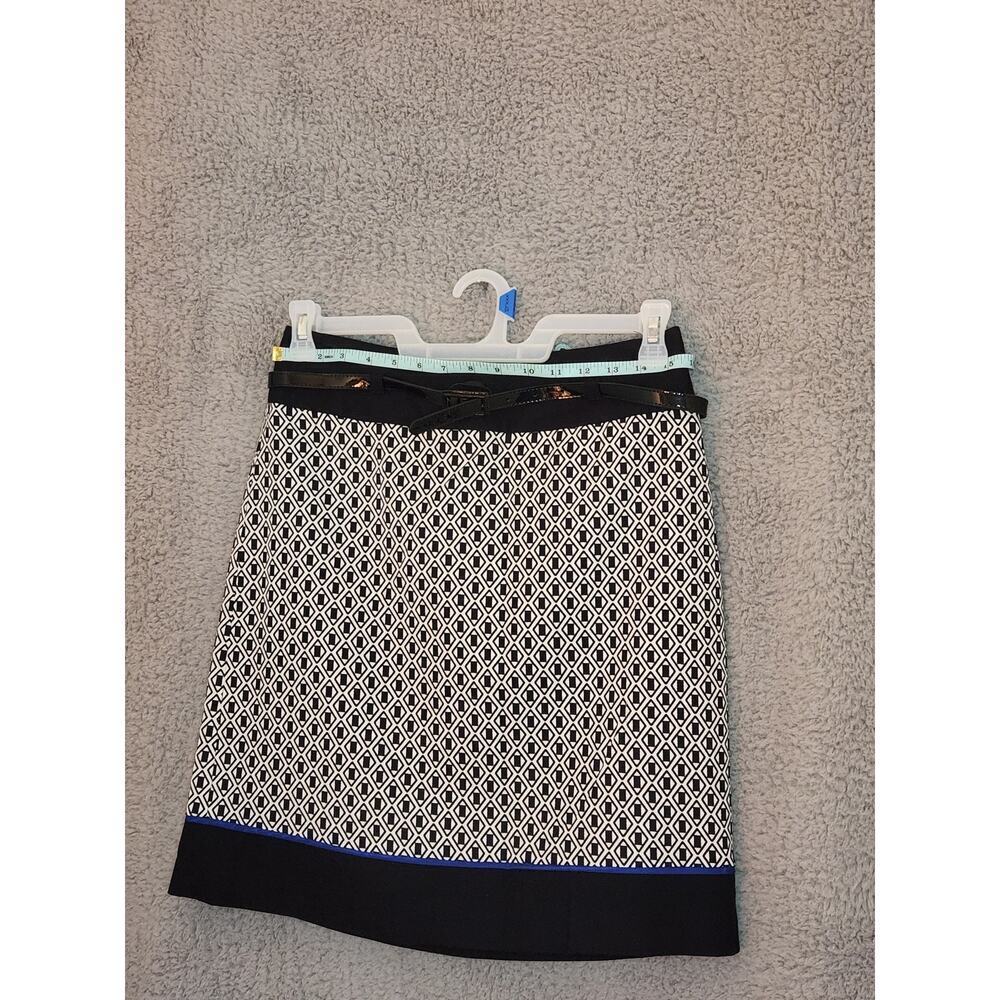 NWT Ann Taylor Black and White Belted Skirt 8